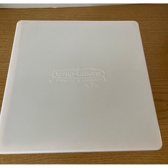 Temptations Morning Glory Baking Dishes Square 1 & 2 Qt w Lids Wire Holder Rare - Picture 6 of 8